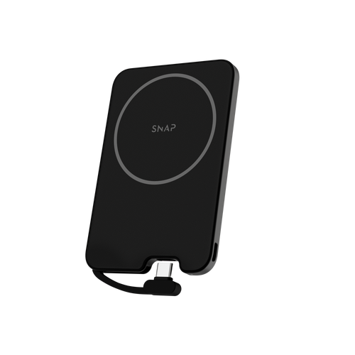 Titan Black PowerPack Slim 3 magnetic power bank with built-in USB-C cable