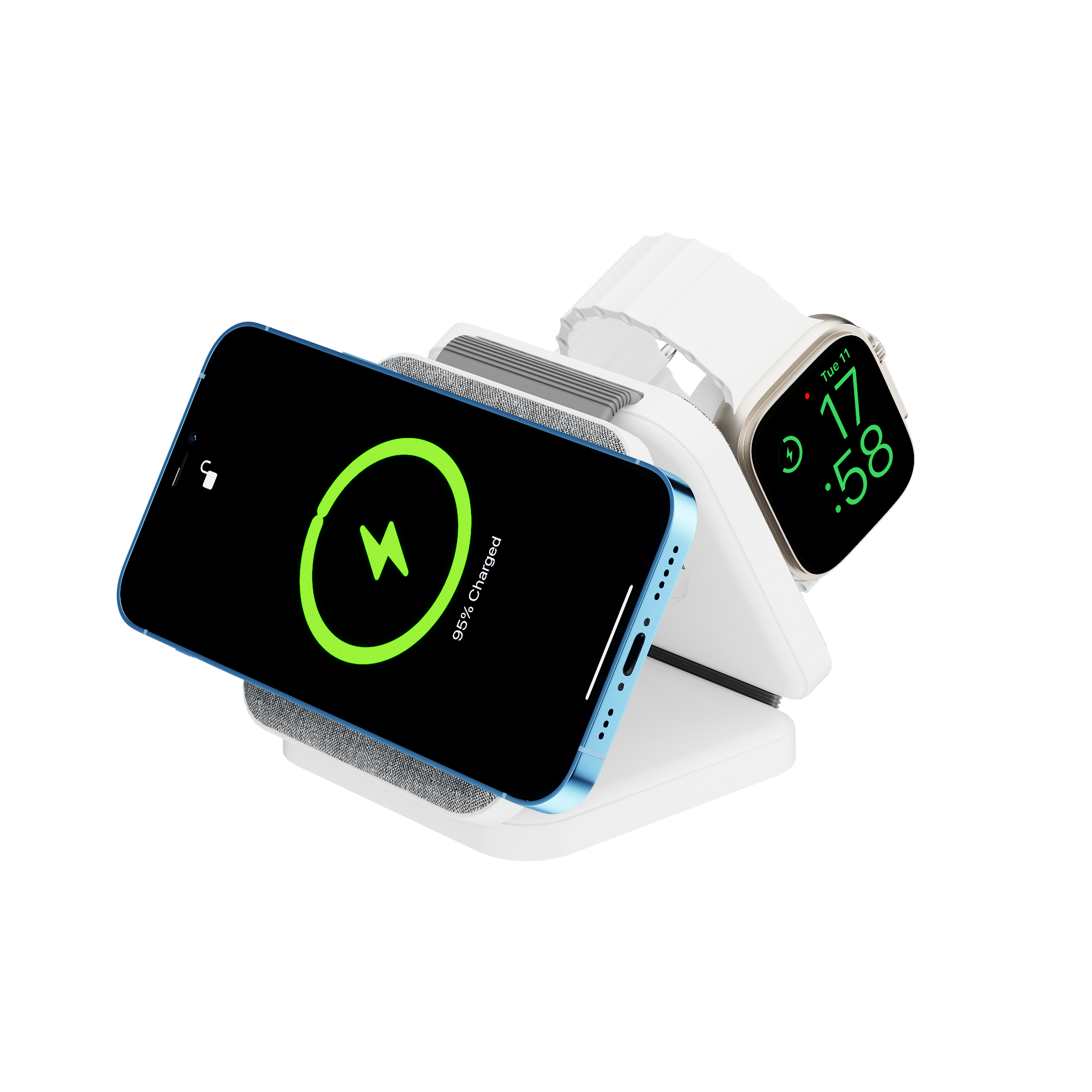 MagSafe Compatible Wireless Travel Charger for Apple 3 in 1 Foldable PowerBase Go