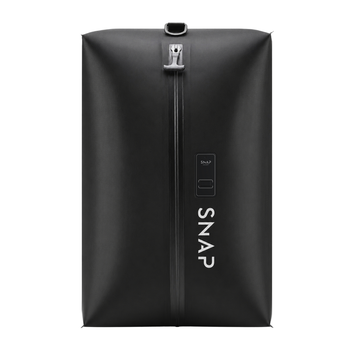 Black TRVLR Vacuum Bag with front zipper and built-in pump