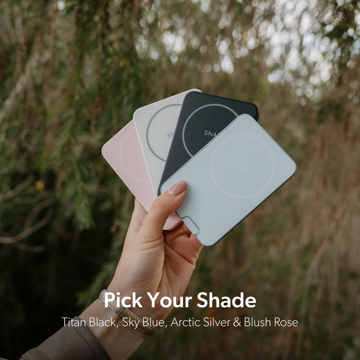 PowerPack Slim 3 colour range in Titan Black, Sky Blue, Arctic Silver and Blush Rose